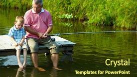  Presentation with water environment - Cool new slide set with people environment - photo of grandfather and grandson backdrop and a tawny brown colored foreground