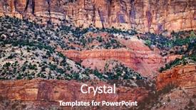  Presentation with trees - Amazing PPT theme having granduer - cliffs with red canyons backdrop and a tawny brown colored foreground