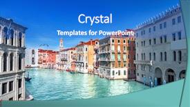  Presentation with canal - Colorful presentation theme enhanced with grandwater - grand canal in venice backdrop and a cobalt blue colored foreground