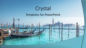  Presentation with canal - Slide deck with grandwater - grand canal in venice background and a light blue colored foreground