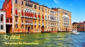  Presentation with maglev train high speed way - Theme with grandwater - venice italy high-speed water motorboat background and a tawny brown colored foreground