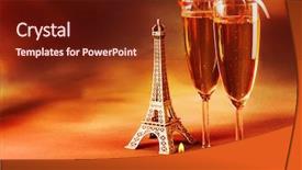  Presentation with glass tower - Amazing presentation design having grange background love and romance backdrop and a tawny brown colored foreground