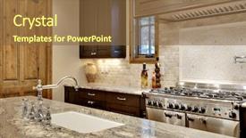  Presentation with area - Audience pleasing theme consisting of granite - kitchen sink and cooking area backdrop and a tawny brown colored foreground