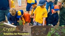  Presentation with farm machinery - Presentation design with granite-bay-california-usa-october background and a tawny brown colored foreground