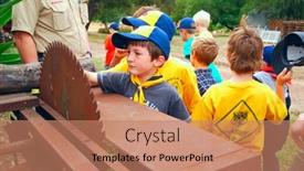  Presentation with scouts - Audience pleasing slide set consisting of granite-bay-california-usa-october backdrop and a coral colored foreground