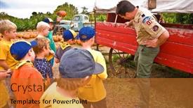  Presentation with scouts - Presentation design enhanced with granite-bay-california-usa-october background and a gold colored foreground