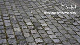  Presentation with pavement - Beautiful PPT theme featuring granite cobblestone pavement in germany backdrop and a gray colored foreground