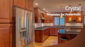  Presentation with kitchen cabinet - Beautiful theme featuring granite counter top hardwood cabinet backdrop and a tawny brown colored foreground