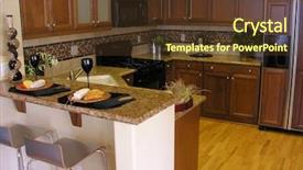  Presentation with kitchen - Presentation theme enhanced with granite counter tops - beautiful contemporary kitchen background and a tawny brown colored foreground