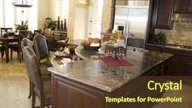  Presentation with new home - Colorful PPT theme enhanced with granite counter tops - large contemporary kitchen in new backdrop and a tawny brown colored foreground