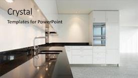  Presentation with wide - PPT theme having granite counter tops - modern architecture wide apartment domestic background and a soft green colored foreground