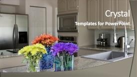  Presentation with modern flowers - Cool new theme with granite counter tops - modern grey kitchen with vases backdrop and a  colored foreground