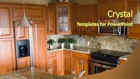  Presentation with kitchen - Audience pleasing presentation design consisting of granite counter tops - modern kitchen backdrop and a tawny brown colored foreground
