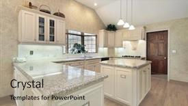  Presentation with new home - Cool new PPT theme with granite marble - kitchen in new construction home backdrop and a  colored foreground