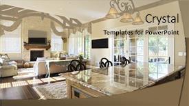  Presentation with kitchen - Slides consisting of granite marble - large kitchen with view background and a coral colored foreground