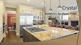  Presentation with granite - Audience pleasing theme consisting of granite marble - luxury kitchen from angle overlooking backdrop and a soft green colored foreground