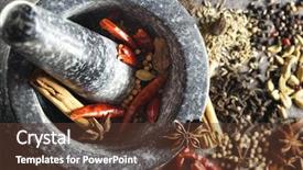  Presentation with granite - Theme having granite mortar and pestle background and a tawny brown colored foreground