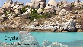  Presentation with granite - Presentation theme featuring granite-rocky-coastline-in-lazvezzi background and a light blue colored foreground