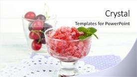  Presentation with cherry - Audience pleasing presentation theme consisting of granitz - closeup of cherry granita backdrop and a  colored foreground
