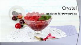  Presentation with brake the glass voice - Theme consisting of granitz - closeup of cherry granita background and a  colored foreground
