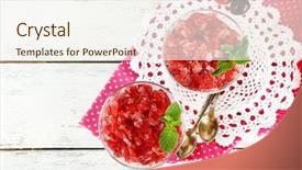  Presentation with cherry - Slides with granitz - closeup of cherry granita background and a  colored foreground