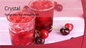  Presentation with treble clef teal color - Presentation having granitz - closeup of cherry granita background and a  colored foreground