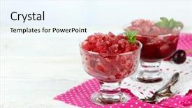  Presentation with cherry bloosom - PPT layouts enhanced with granitz - closeup of cherry granita background and a sky blue colored foreground