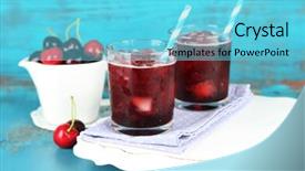  Presentation with cherry - Audience pleasing slides consisting of granitz - closeup of cherry granita backdrop and a  colored foreground