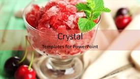  Presentation with brake the glass voice - Presentation theme having granitz - closeup of cherry granita background and a  colored foreground