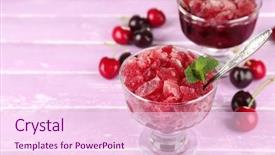  Presentation with sage bowls - Presentation theme featuring granitz - closeup of cherry granita background and a pink colored foreground