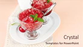  Presentation with brake the glass voice - Beautiful presentation theme featuring granitz - closeup of cherry granita backdrop and a  colored foreground