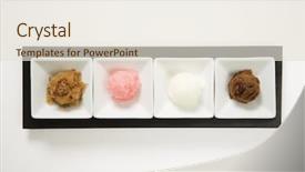  Presentation with four directions templat - Presentation enhanced with granitz - four flavors of wine granitas background and a  colored foreground