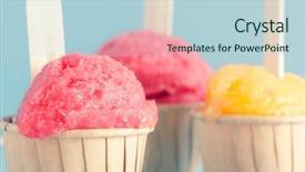  Presentation with gelato - Cool new PPT layouts with granitz - summer dessert gelato with ice backdrop and a light blue colored foreground