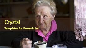  Presentation with tea patti - Slide set featuring granny drinking tea background and a tawny brown colored foreground