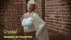  Presentation with fashion - Slide set consisting of granny-fashion-model-beautiful-senior background and a tawny brown colored foreground