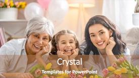  Presentation with mom daughter - Amazing theme having granny giving them flowers tulip backdrop and a coral colored foreground