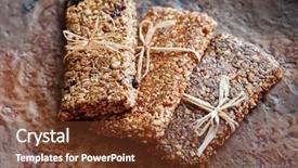  Presentation with granola - Slide deck featuring granola bar background and a tawny brown colored foreground