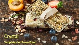  Presentation with granola - PPT theme with granola bar background and a tawny brown colored foreground