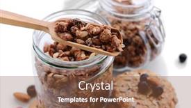  Presentation with granola - Colorful slides enhanced with granola-close-up backdrop and a tawny brown colored foreground