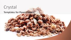  Presentation with granola - Slides consisting of granola isolated on white background and a sky blue colored foreground