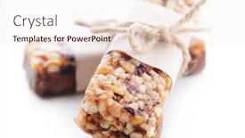  Presentation with granola - Amazing PPT theme having granola isolated on white backdrop and a sky blue colored foreground