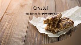  Presentation with granola - Cool new slide deck with granola with chocolate on paper backdrop and a coral colored foreground