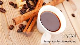  Presentation with cinnamon - Audience pleasing presentation theme consisting of granos de cafe - baked food apple pie backdrop and a  colored foreground