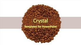  Presentation with grains - Colorful presentation theme enhanced with granos de cafe - circle of coffee grains backdrop and a tawny brown colored foreground