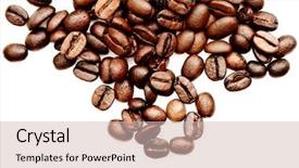  Presentation with ingredients brown sugar coffee beans - Slides enhanced with granos de cafe - coffee beans background and a soft green colored foreground