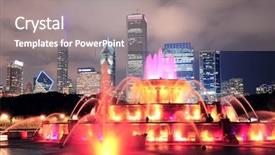  Presentation with chicago skyline - Beautiful presentation design featuring small boy does therapeutic inhalation backdrop and a soft green colored foreground