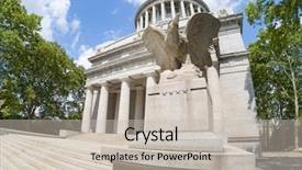  Presentation with memorial - Colorful PPT theme enhanced with general grant national memorial backdrop and a soft green colored foreground