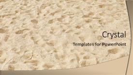  Presentation with beach ball sand dunes - PPT theme with granular - sand on the beach background and a lemonade colored foreground