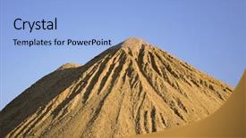  Presentation with sand - Audience pleasing PPT theme consisting of granular - sand pile with blue sky backdrop and a light blue colored foreground