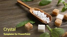  Presentation with sugar cubes - PPT theme consisting of granular - sugar cubes and stevia background and a tawny brown colored foreground